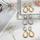 Slim Oval Drops ατσάλινα σκουλαρίκια 5,5 εκ λεπτό design So Cute by Dimi
