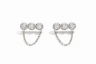 Trinity Chain Earrings ατσάλινα σκουλαρίκια με ζιργκόν και αλυσίδα σε χρυσό και ασημί – So Cute by Dimi