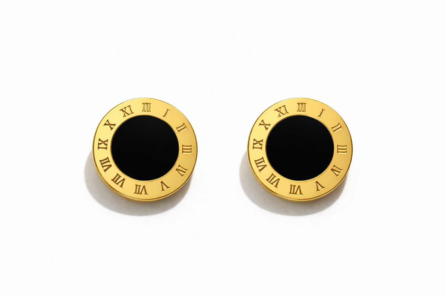 Numeral Pearl Stud Earrings ατσάλινα στρογγυλά σκουλαρίκια με φίλντισι και λατινικούς αριθμούς σε χρυσό ή ασημί – So Cute by Dimi