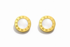 Numeral Pearl Stud Earrings ατσάλινα στρογγυλά σκουλαρίκια με φίλντισι και λατινικούς αριθμούς σε χρυσό ή ασημί – So Cute by Dimi