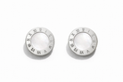 Numeral Pearl Stud Earrings ατσάλινα στρογγυλά σκουλαρίκια με φίλντισι και λατινικούς αριθμούς σε χρυσό ή ασημί – So Cute by Dimi