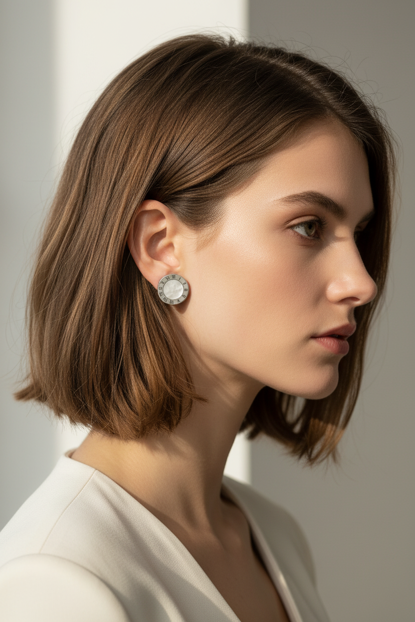 Numeral Pearl Stud Earrings ατσάλινα στρογγυλά σκουλαρίκια με φίλντισι και λατινικούς αριθμούς σε χρυσό ή ασημί – So Cute by Dimi