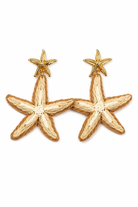μπεζ σκουλαρίκια αστερίας Starwave Statement Earrings σε λευκό φόντο So Cute by Dimi