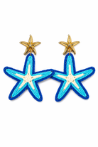 μπλε σκουλαρίκια αστερίας Starwave Statement Earrings σε λευκό φόντο So Cute by Dimi