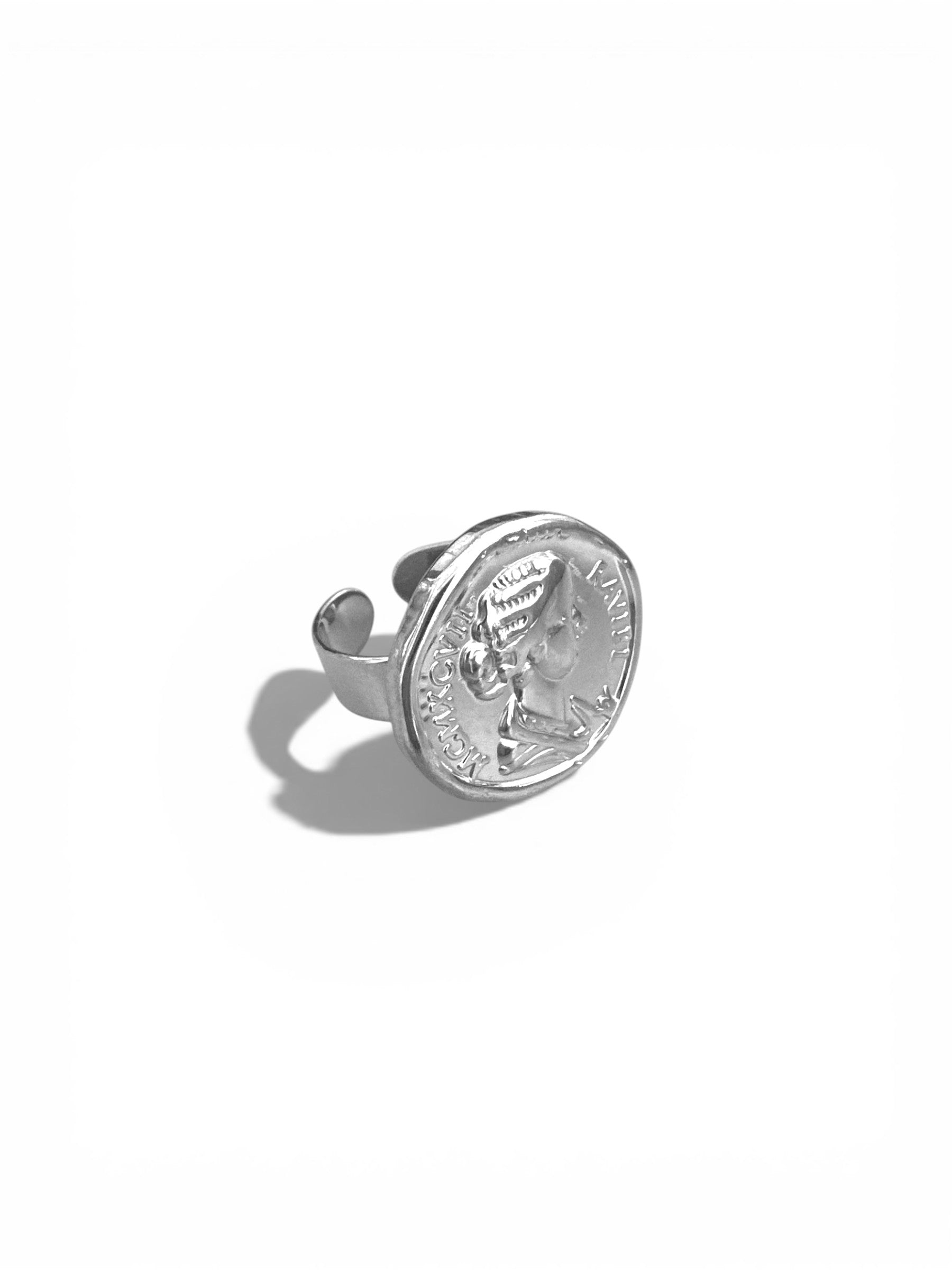 Ατσάλινο δαχτυλίδι λίρα coin design one size 1-503-0920 So Cute by Dimi