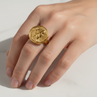 Ατσάλινο δαχτυλίδι λίρα coin design one size 1-503-0920 So Cute by Dimi