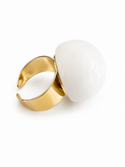 Bubble Pop ατσάλινο statement δαχτυλίδι με glossy σμάλτο σε λευκό, πλαινή λήψη σε λευκό φοντο