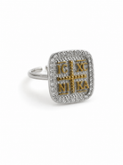 Nikea Ring ατσάλινο ρυθμιζόμενο δαχτυλίδι Κωνσταντινάτο με ζιργκόν σε ασημί χρώμα