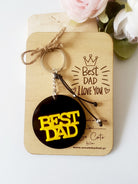 Μπρελόκ Best Dad με ξύλινη πλάτη δώρου - So Cute by Dimi