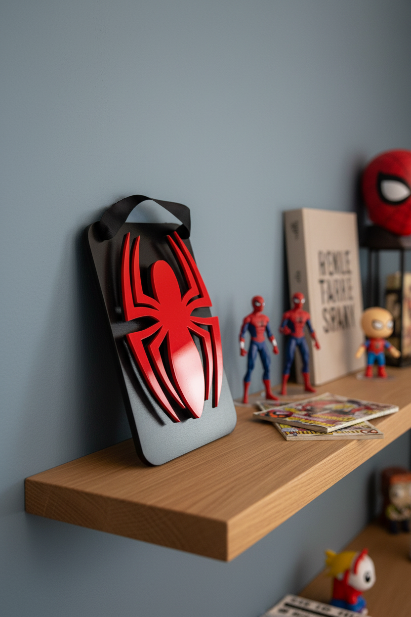 Λαμπάδα Spider 25εκ με μπρελόκ πλεξιγκλάς και προαιρετικό ξύλινο κάδρο 25x17εκ