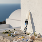 Χειροποίητη πασχαλινή λαμπάδα με ύφασμα pattern μάτια και πλεξιγκλάς ψαράκι – So Cute by Dimi