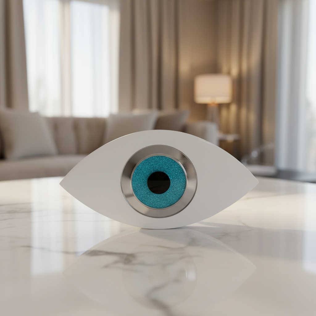 Eye Glow ακρυλικό διακοσμητικό μάτι με γκλίτερ και ασημί καθρέφτη So Cute by Dimi