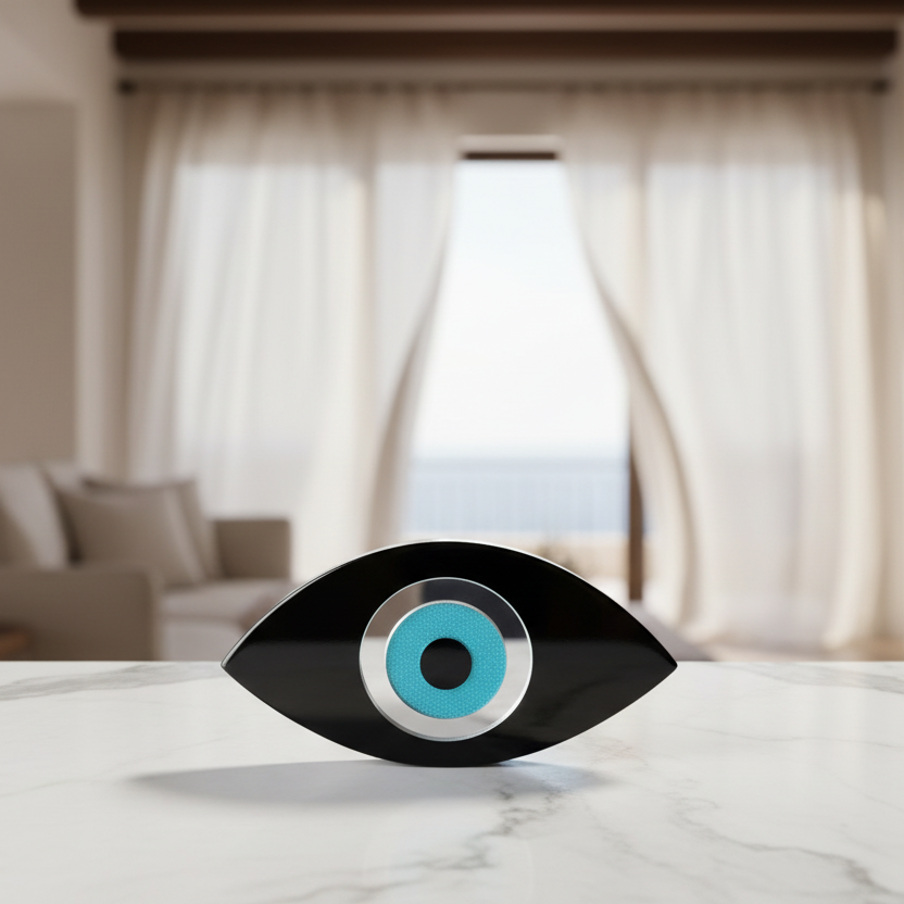 Eye Glow ακρυλικό διακοσμητικό μάτι με γκλίτερ και ασημί καθρέφτη So Cute by Dimi