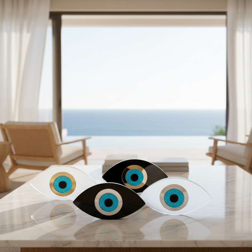Eye Glow ακρυλικό διακοσμητικό μάτι με γκλίτερ και καθρέφτη So Cute by Dimi