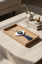 Atelier Mati Élan navy κρεμαστό ματάκι 10cm με ματ χρυσό καθρέφτη και navy φούντα
