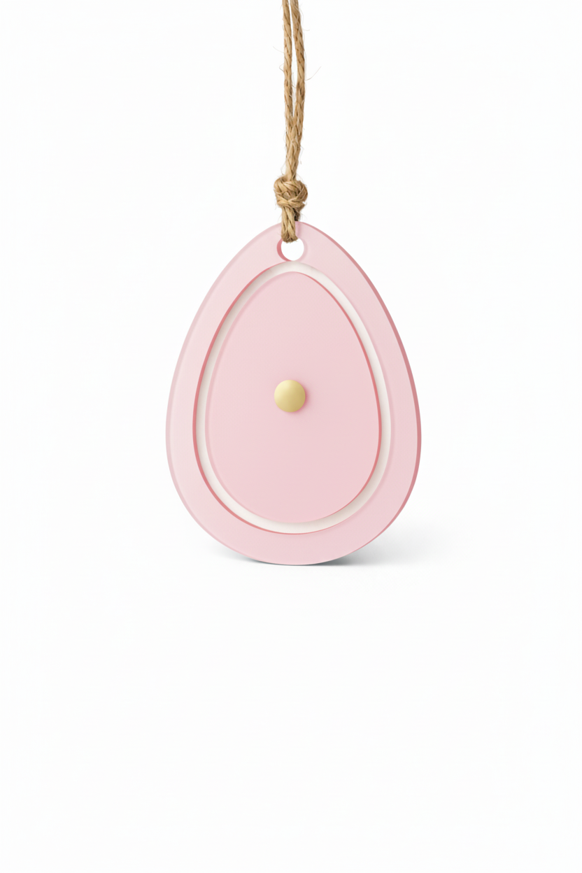 Layered plexiglass Easter egg basket insert in white and custom color with optional engraved corporate logo