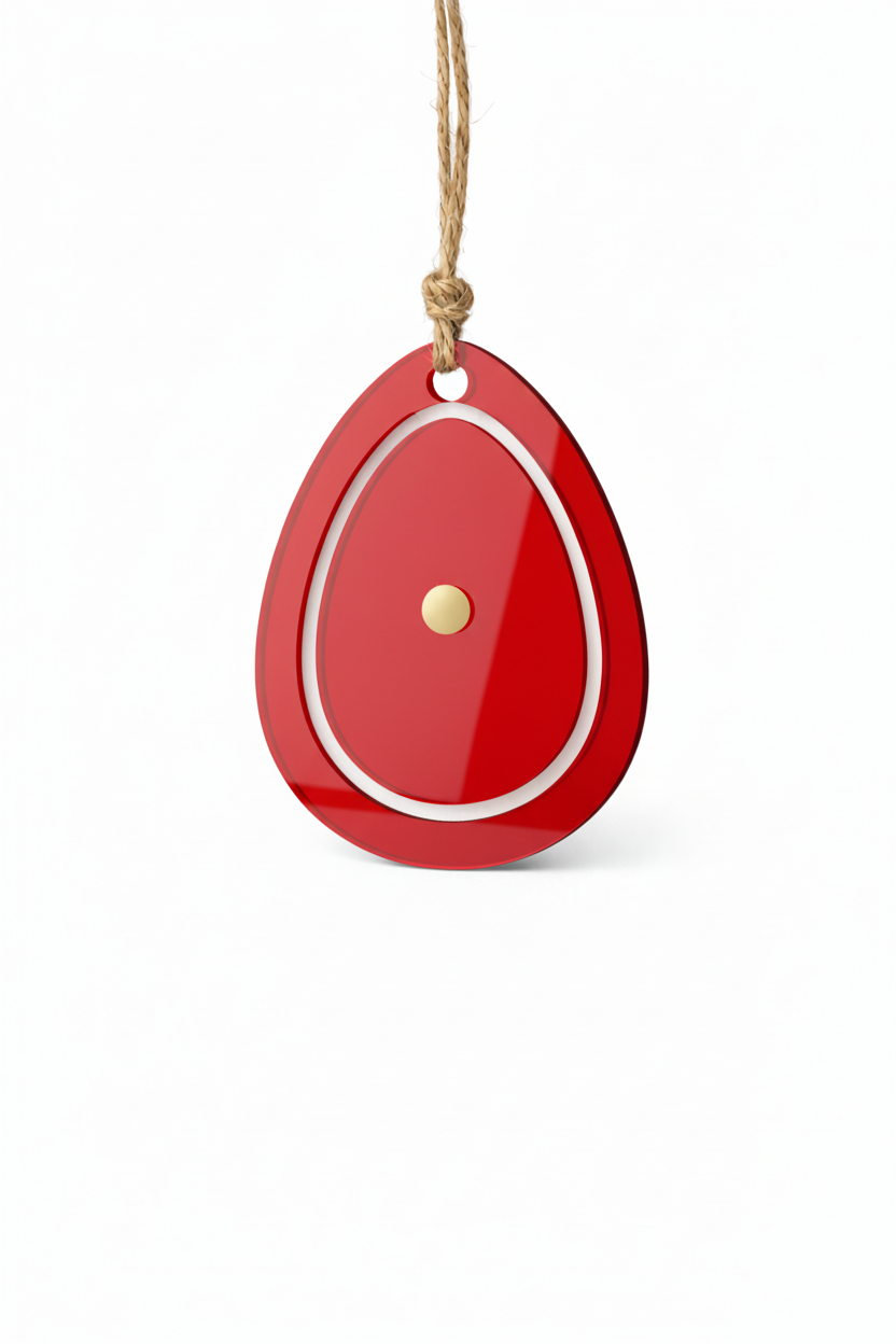Layered plexiglass Easter egg basket insert in white and custom color with optional engraved corporate logo