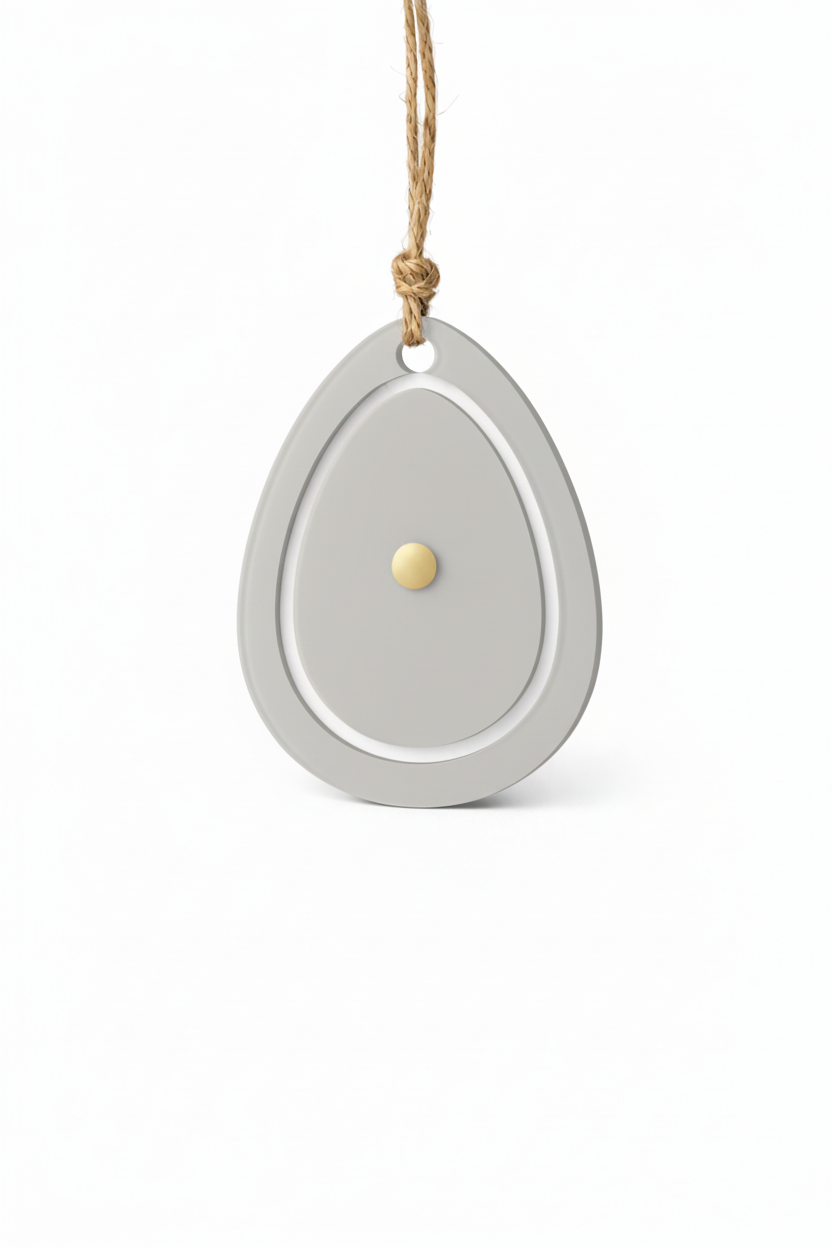 Layered plexiglass Easter egg basket insert in white and custom color with optional engraved corporate logo