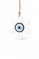 White plexiglass flower basket insert with layered evil eye detail for corporate Easter gifting