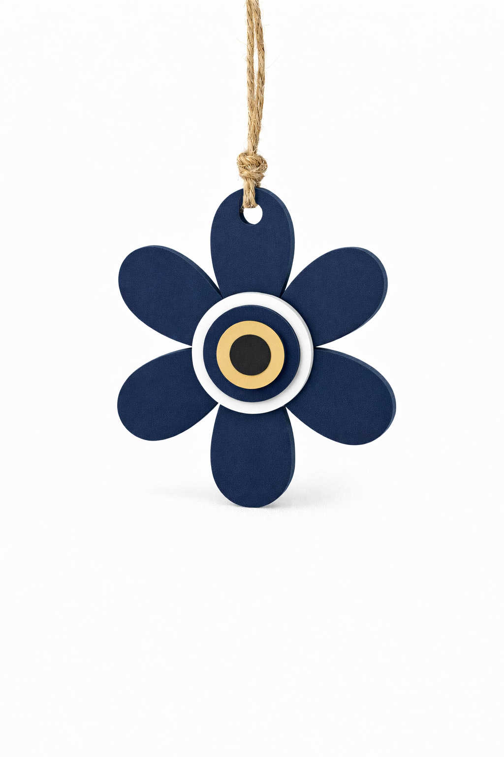 White plexiglass flower basket insert with layered evil eye detail for corporate Easter gifting
