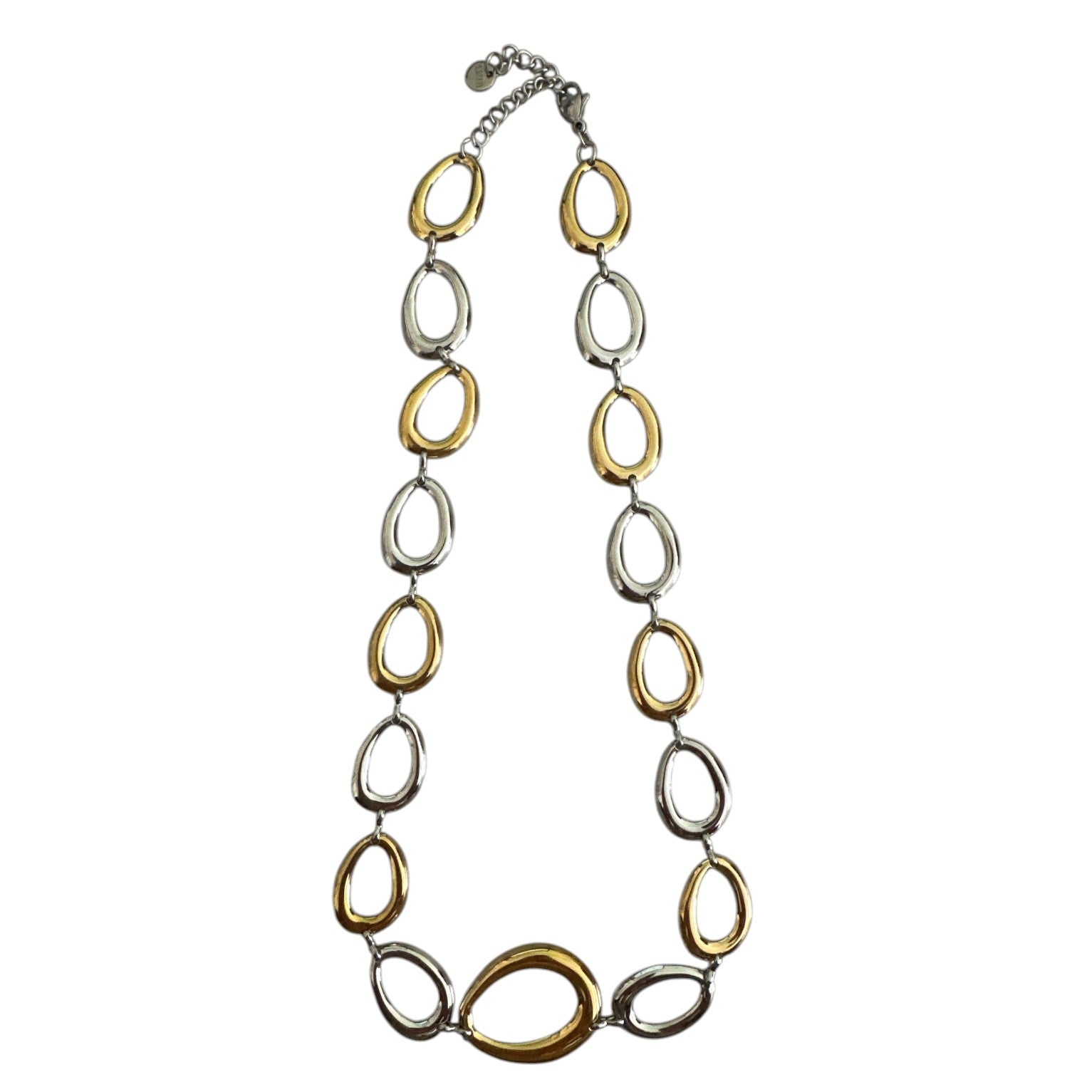 Ατσάλινο κολιέ Oval Link σε χρυσό  και ασημί φινίρισμα So Cute by Dimi