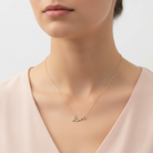 Love script necklace από ανοξείδωτο ατσάλι με κρυσταλλάκια σε χρυσό So Cute by DImi