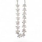 Floral chain choker από ανοξείδωτο ατσάλι με λουλούδια σε ασημί