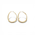 Sleek Oval Hoops 6 cm λεπτά elongated oval σκουλαρίκια κρίκοι από ανοξείδωτο ατσάλι σε χρυσό 