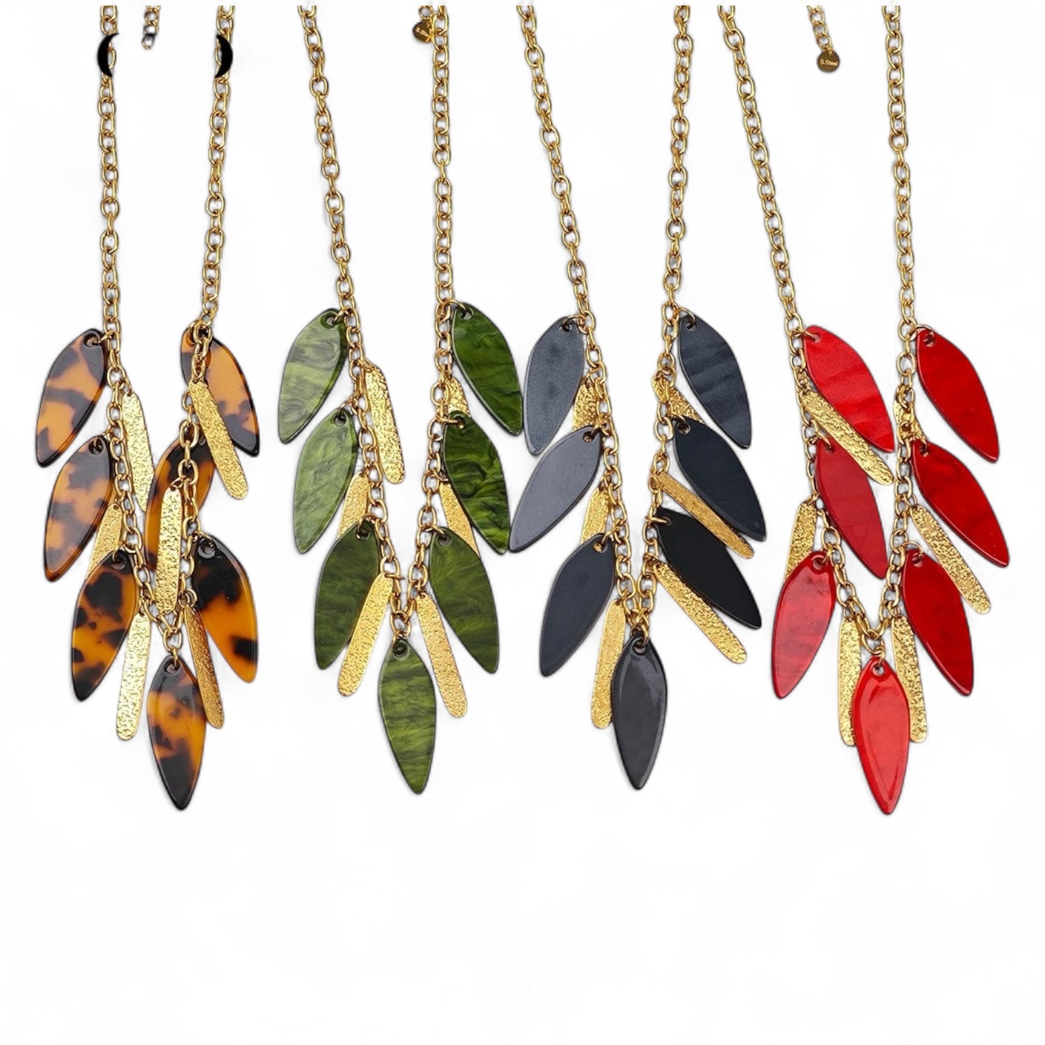 🌿 Leaf Charm Necklace – Ατσάλινο Κολιέ με Κρεμαστά Φύλλα - So Cute by Dimi