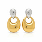 Ατσάλινα σκουλαρίκια Bold Oval Drops σε χρυσό, ασημί και διχρωμία