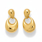 Ατσάλινα σκουλαρίκια Bold Oval Drops σε χρυσό, ασημί και διχρωμία