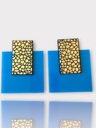 Alessandra earrings plexiglass τετράγωνα σκουλαρίκια με stone effect – So Cute by Dimi