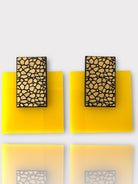 Alessandra earrings plexiglass τετράγωνα σκουλαρίκια με stone effect – So Cute by Dimi