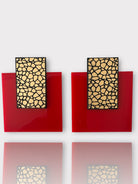 Alessandra earrings plexiglass τετράγωνα σκουλαρίκια με stone effect – So Cute by Dimi