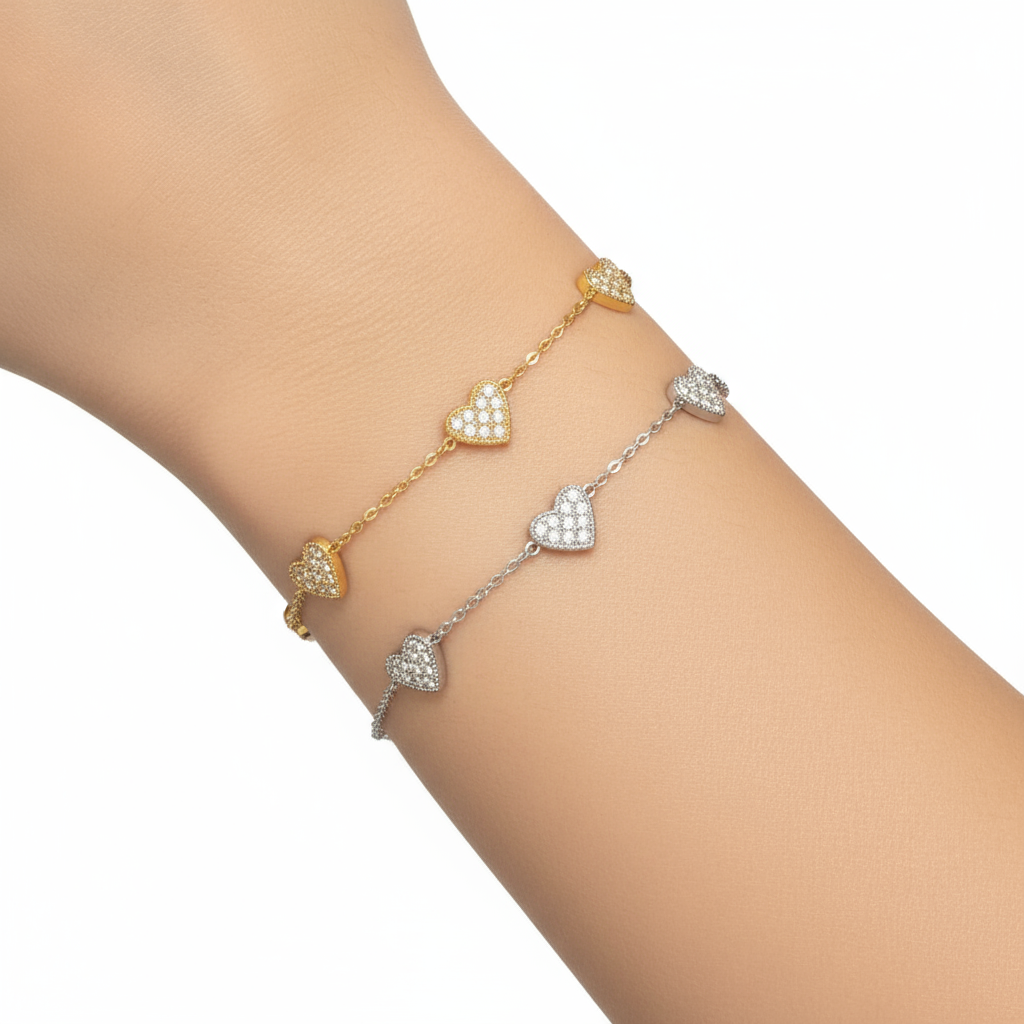 💖 Crystal Hearts Bracelet - So Cute by Dimi