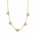 Crystal Hearts ατσάλινο κολιέ με χρυσές καρδιές ζιργκόν – So Cute by Dimi