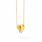 Ατσάλινο κολιέ Double Heart σε χρυσό, So Cute by Dimi