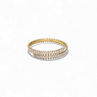 Stainless steel bracelet with double row baguette zircon stones in gold  – Radiant Rows Bracelet by So Cute by Dimi.