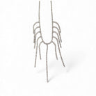 Stainless steel fringe necklace with rhinestones in  silver – fashion jewelry by So Cute by Dimi.
