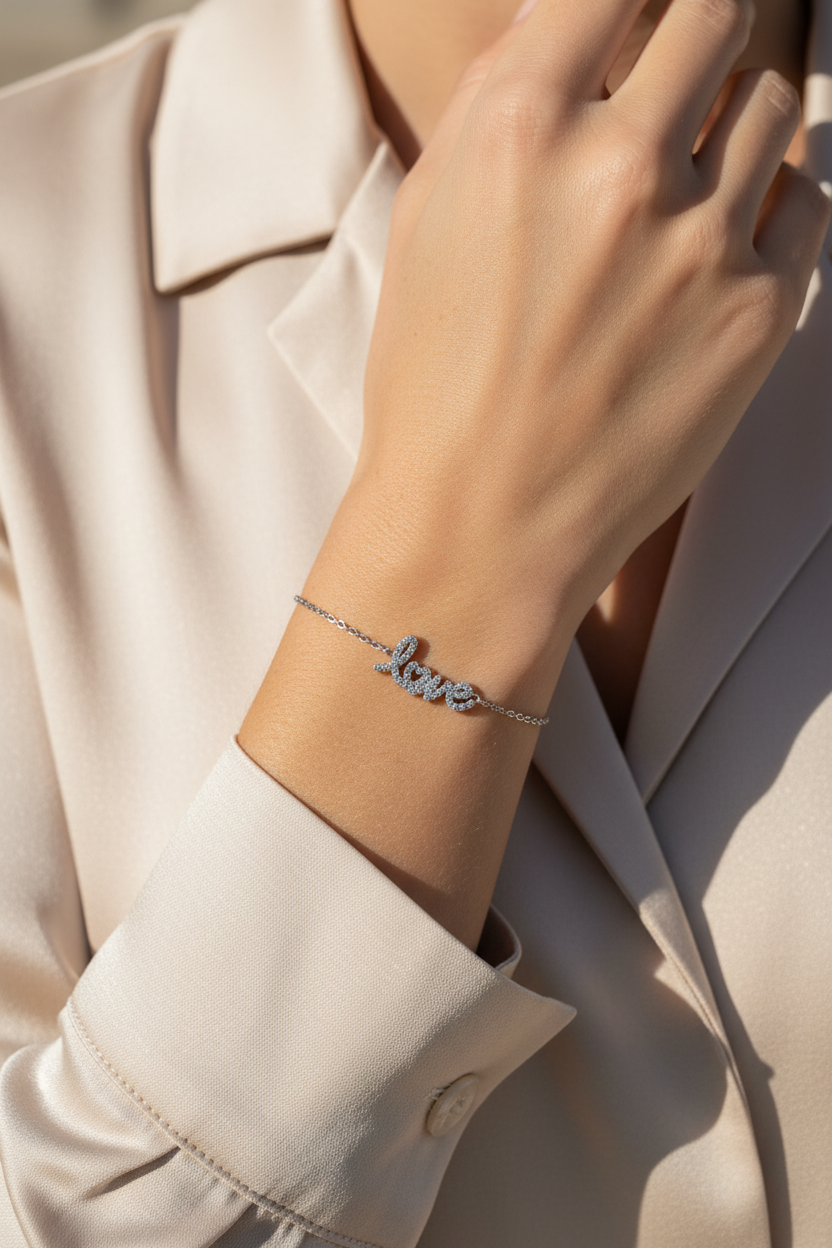 Love bracelet από ανοξείδωτο ατσάλι σε χρυσό και ασημί So Cute by Dimi