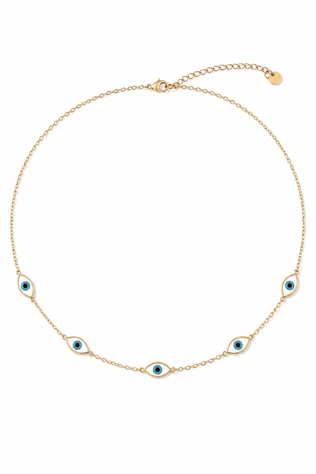 So Cute By Dimi Alora Eyes Necklace ατσάλινο κολιέ με πέντε ματάκια από ανοξείδωτο ατσάλι 40+5 εκ σε χρυσό 