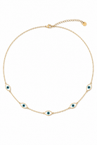 So Cute By Dimi Alora Eyes Necklace ατσάλινο κολιέ με πέντε ματάκια από ανοξείδωτο ατσάλι 40+5 εκ σε χρυσό 