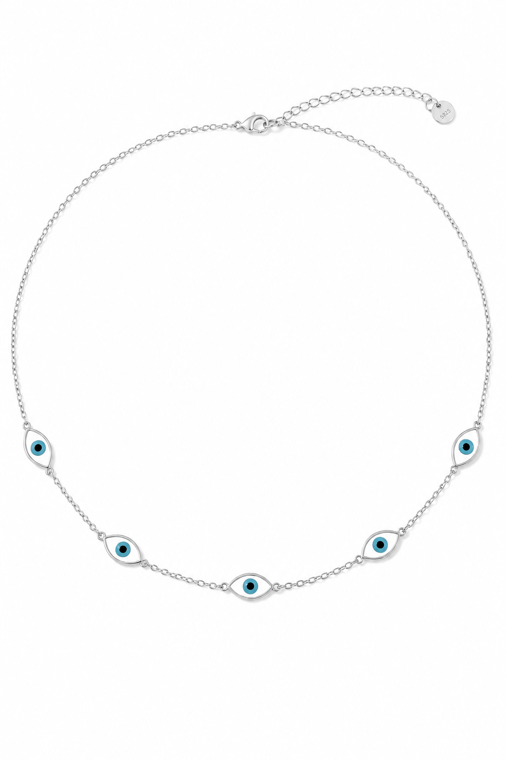 So Cute By Dimi Alora Eyes Necklace ατσάλινο κολιέ με πέντε ματάκια από ανοξείδωτο ατσάλι 40+5 εκ σε ασημί