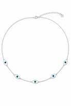So Cute By Dimi Alora Eyes Necklace ατσάλινο κολιέ με πέντε ματάκια από ανοξείδωτο ατσάλι 40+5 εκ σε ασημί
