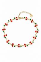 Amarena Anklet ατσάλινο βραχιόλι ποδιού με κερασάκια σε χρυσό | So Cute by Dimi