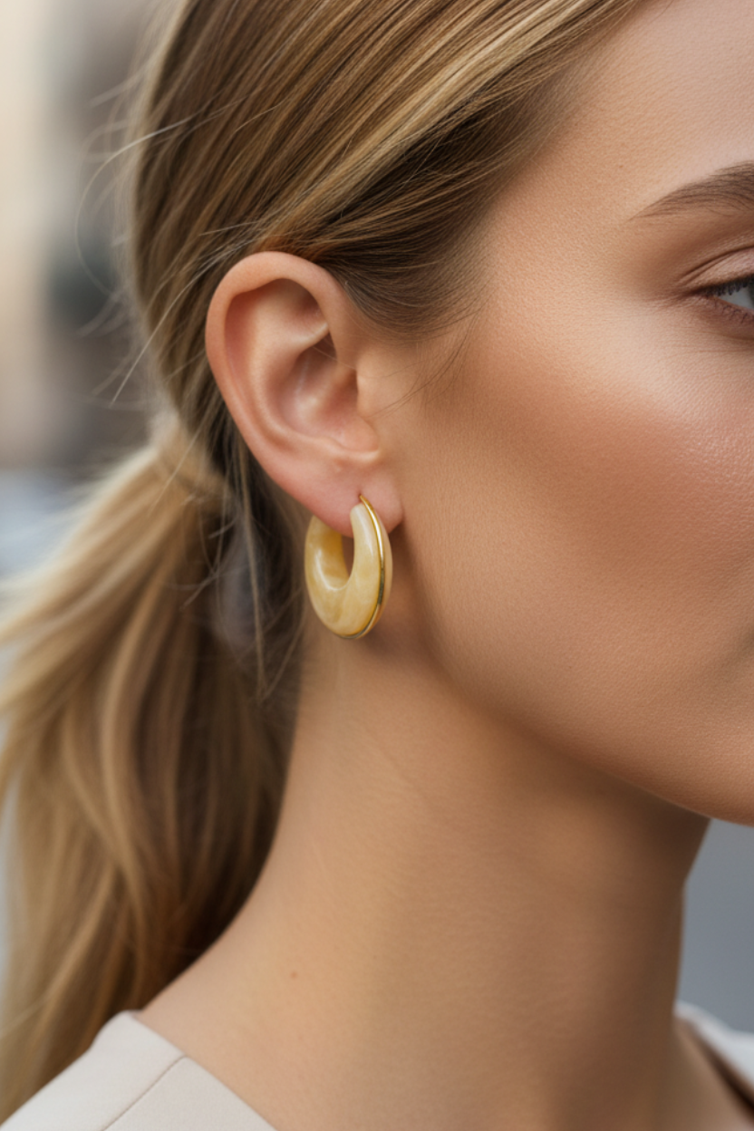 Φορεμένα Aquarelle Resin Hoops σε Salmon από ρητίνη και ατσάλι