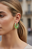 Φορεμένα Aquarelle Resin Hoops σε Green από ρητίνη και ατσάλι