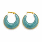 Aquarelle Resin Hoops σε Petrol από ρητίνη και ατσάλι σε λευκό φόντο
