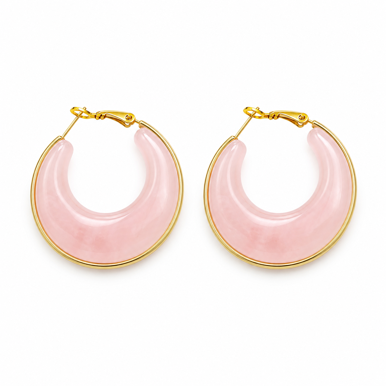 Aquarelle Resin Hoops σε Pink από ρητίνη και ατσάλι σε λευκό φόντο