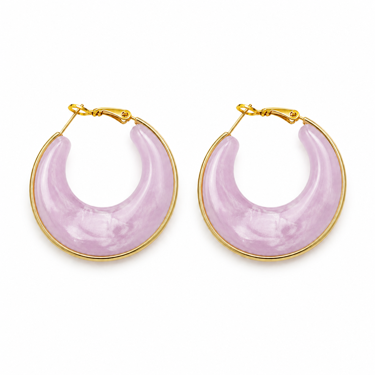 Aquarelle Resin Hoops σε Purple από ρητίνη και ατσάλι σε λευκό φόντο